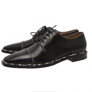 Christian Louboutin BRUNO ORLATO Black Python Trim leather dress shoes RETAIL 1k
